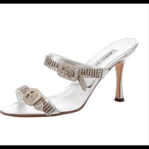 MANOLO BLAHNIK JEWEL EMBELLISHED SANDALS